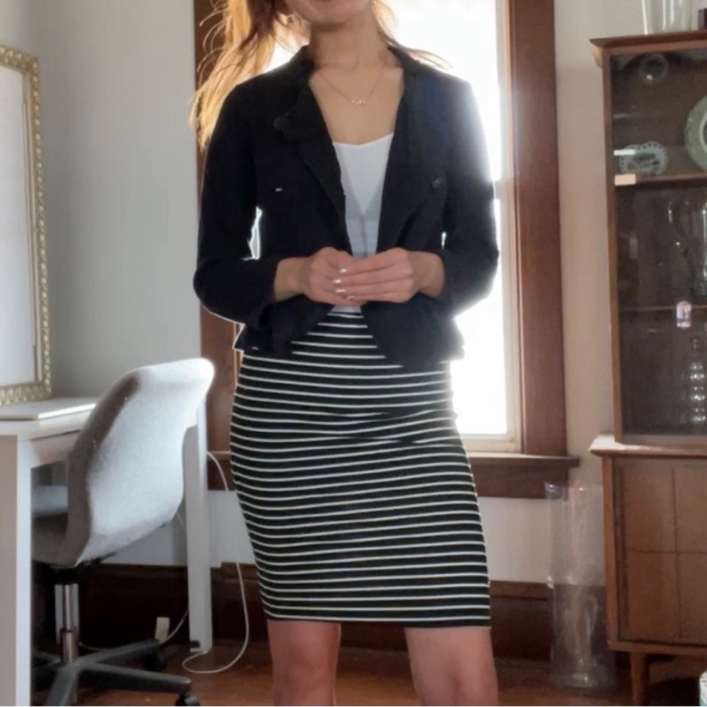 Black and White Pencil Skirt